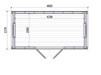 2,4 x 4,8 m Pod mit Seiteneingang