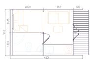 3,0 x 4,8 m Glamping Pod